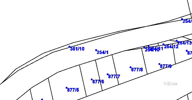 Parcela st. 254/1 v KÚ Mladkov u Boskovic, Katastrální mapa