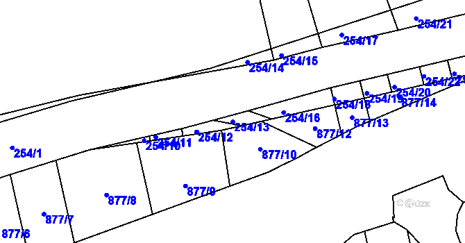 Parcela st. 254/13 v KÚ Mladkov u Boskovic, Katastrální mapa