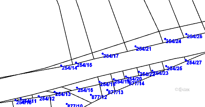 Parcela st. 254/17 v KÚ Mladkov u Boskovic, Katastrální mapa
