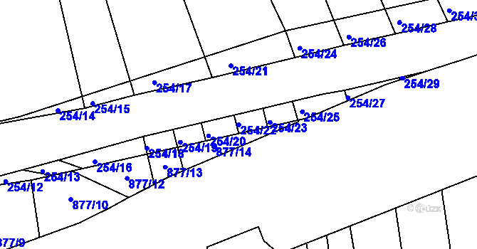Parcela st. 254/22 v KÚ Mladkov u Boskovic, Katastrální mapa
