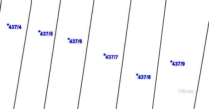 Parcela st. 437/7 v KÚ Mladkov u Boskovic, Katastrální mapa