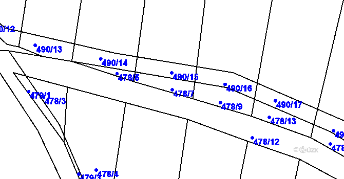 Parcela st. 478/7 v KÚ Mladkov u Boskovic, Katastrální mapa