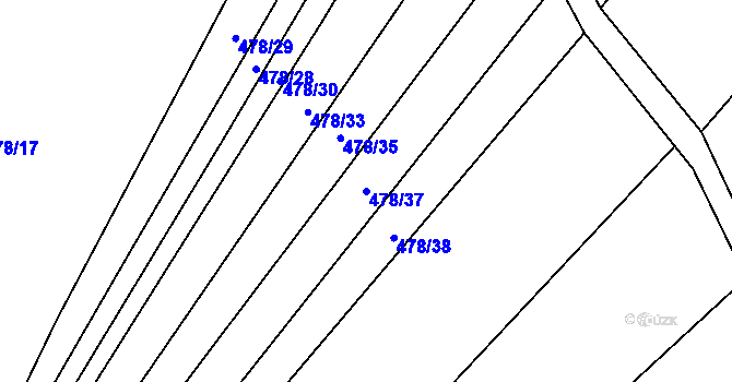 Parcela st. 478/37 v KÚ Mladkov u Boskovic, Katastrální mapa
