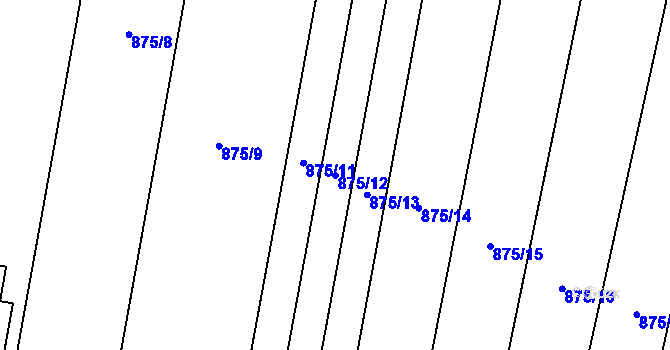 Parcela st. 875/12 v KÚ Mladkov u Boskovic, Katastrální mapa