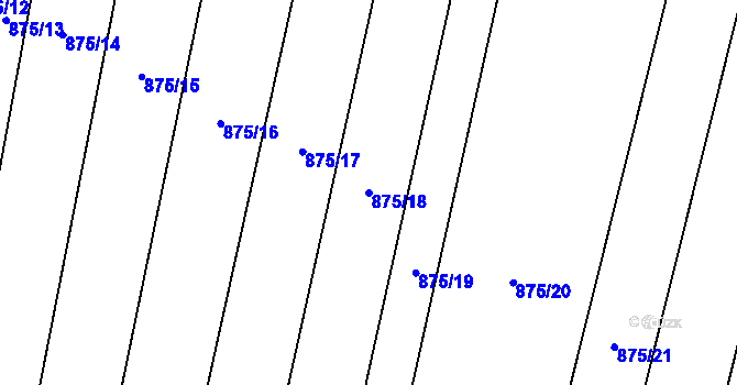 Parcela st. 875/18 v KÚ Mladkov u Boskovic, Katastrální mapa