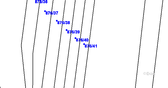 Parcela st. 876/41 v KÚ Mladkov u Boskovic, Katastrální mapa