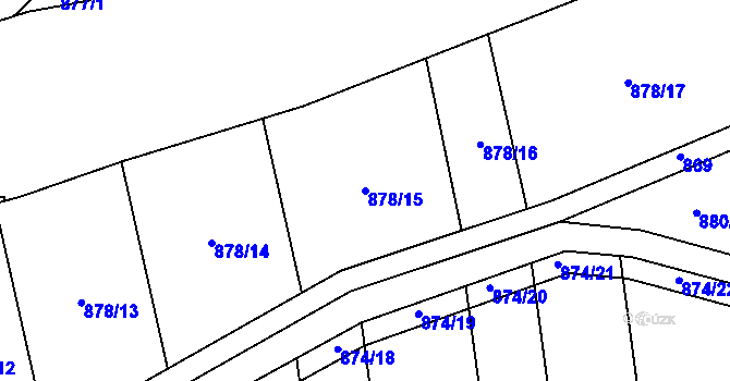 Parcela st. 878/15 v KÚ Mladkov u Boskovic, Katastrální mapa