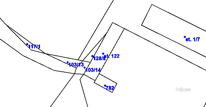 Parcela st. 122 v KÚ Boskovštejn, Katastrální mapa