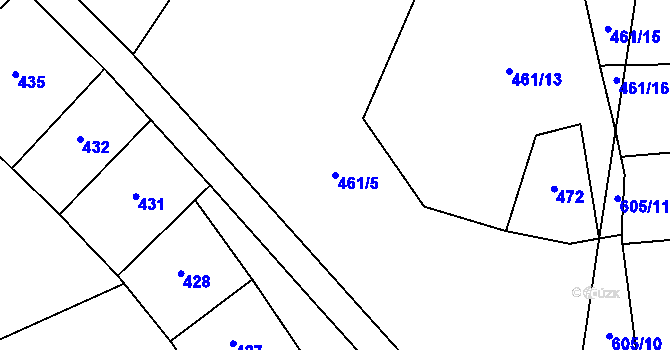Parcela st. 461/5 v KÚ Boskovštejn, Katastrální mapa