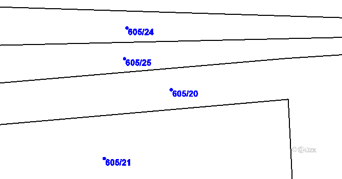 Parcela st. 605/20 v KÚ Boskovštejn, Katastrální mapa