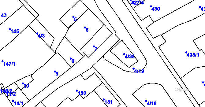 Parcela st. 4/20 v KÚ Bosonohy, Katastrální mapa