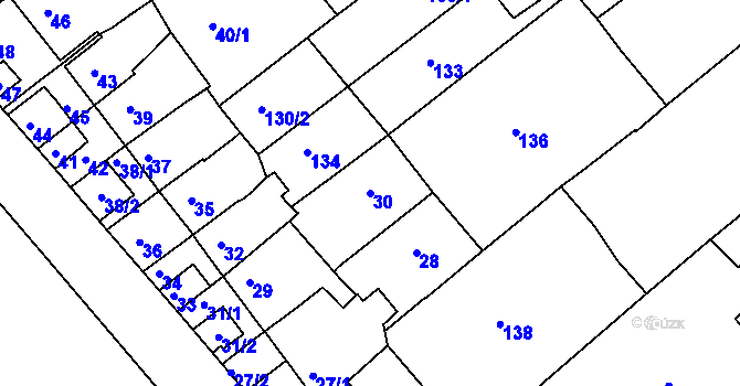 Parcela st. 30 v KÚ Bosonohy, Katastrální mapa