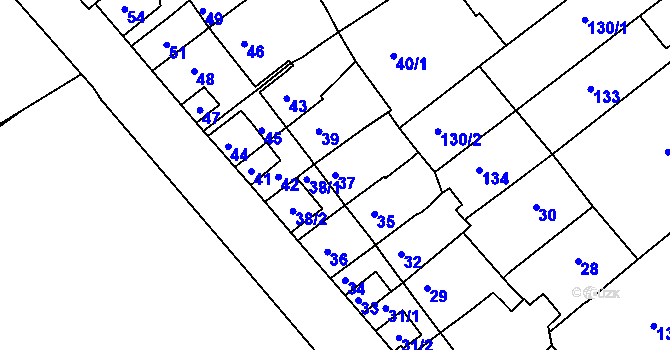 Parcela st. 37 v KÚ Bosonohy, Katastrální mapa