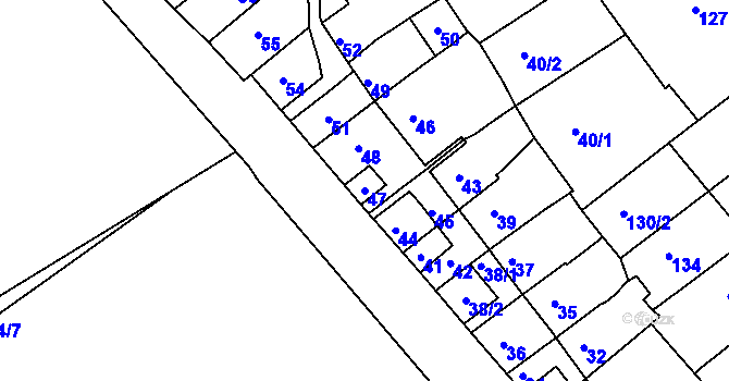 Parcela st. 47 v KÚ Bosonohy, Katastrální mapa