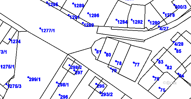 Parcela st. 81 v KÚ Bosonohy, Katastrální mapa