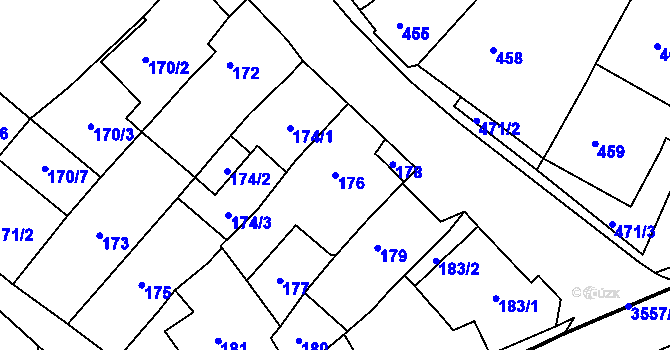 Parcela st. 176 v KÚ Bosonohy, Katastrální mapa