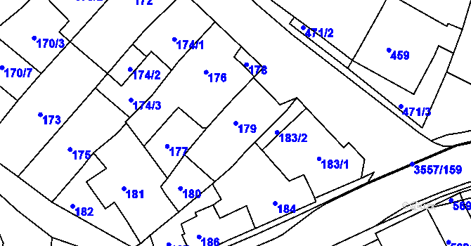 Parcela st. 179 v KÚ Bosonohy, Katastrální mapa