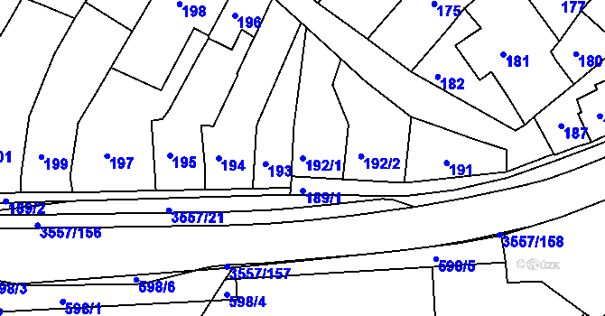 Parcela st. 192/1 v KÚ Bosonohy, Katastrální mapa