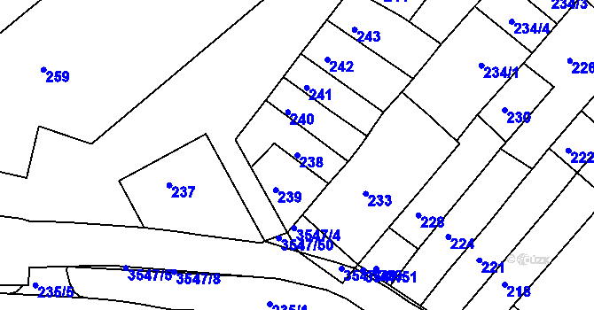 Parcela st. 238 v KÚ Bosonohy, Katastrální mapa