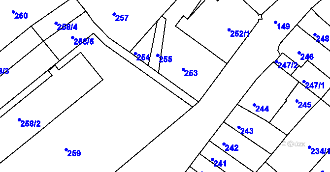 Parcela st. 258/12 v KÚ Bosonohy, Katastrální mapa