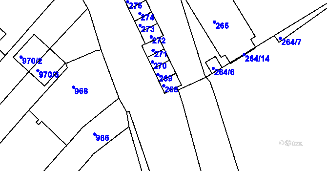 Parcela st. 268 v KÚ Bosonohy, Katastrální mapa