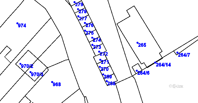 Parcela st. 272 v KÚ Bosonohy, Katastrální mapa