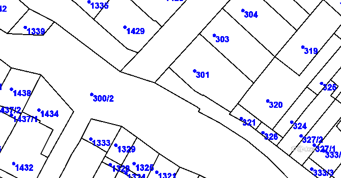 Parcela st. 302 v KÚ Bosonohy, Katastrální mapa