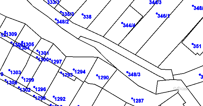 Parcela st. 344/2 v KÚ Bosonohy, Katastrální mapa