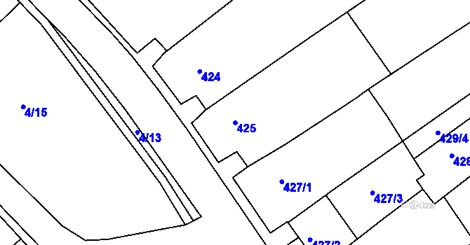 Parcela st. 425 v KÚ Bosonohy, Katastrální mapa