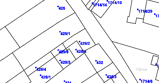 Parcela st. 429/2 v KÚ Bosonohy, Katastrální mapa