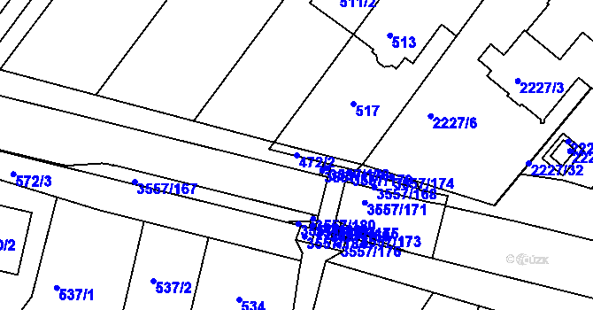 Parcela st. 472/2 v KÚ Bosonohy, Katastrální mapa