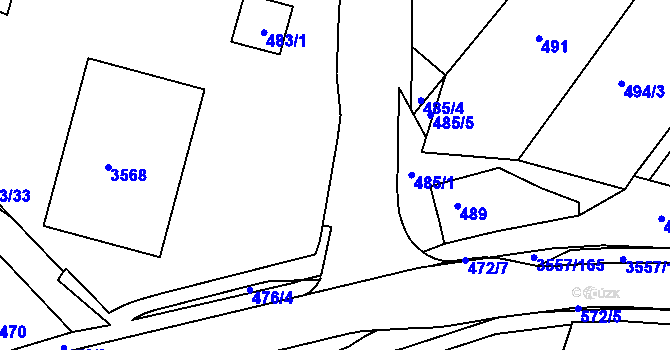 Parcela st. 476/2 v KÚ Bosonohy, Katastrální mapa