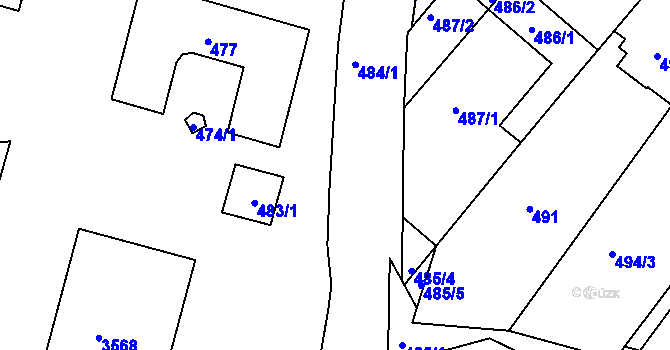 Parcela st. 483/2 v KÚ Bosonohy, Katastrální mapa
