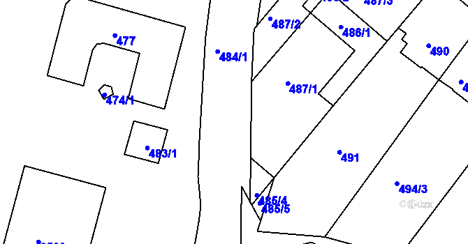 Parcela st. 484/6 v KÚ Bosonohy, Katastrální mapa