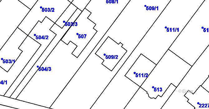 Parcela st. 509/2 v KÚ Bosonohy, Katastrální mapa