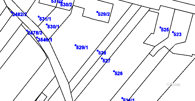 Parcela st. 528 v KÚ Bosonohy, Katastrální mapa