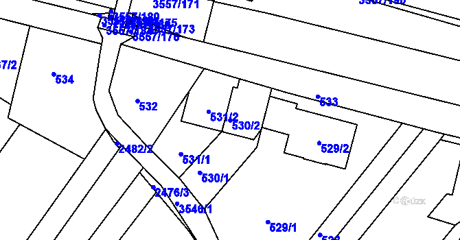 Parcela st. 530/2 v KÚ Bosonohy, Katastrální mapa