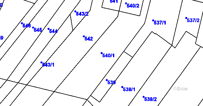 Parcela st. 540/1 v KÚ Bosonohy, Katastrální mapa