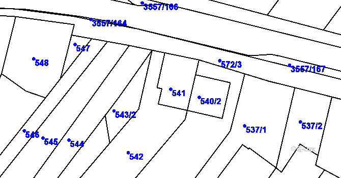 Parcela st. 541 v KÚ Bosonohy, Katastrální mapa