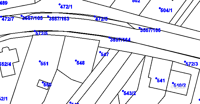 Parcela st. 547 v KÚ Bosonohy, Katastrální mapa