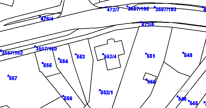 Parcela st. 552/4 v KÚ Bosonohy, Katastrální mapa