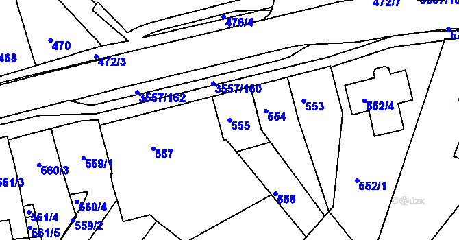Parcela st. 555 v KÚ Bosonohy, Katastrální mapa