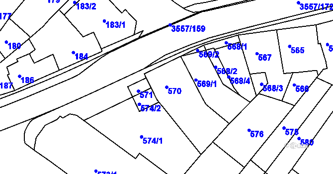 Parcela st. 570 v KÚ Bosonohy, Katastrální mapa
