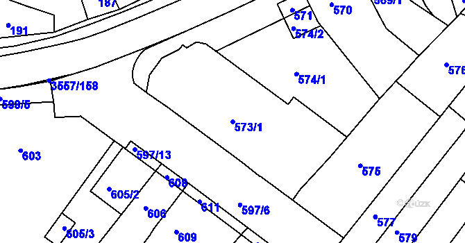 Parcela st. 573/1 v KÚ Bosonohy, Katastrální mapa