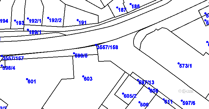 Parcela st. 597/1 v KÚ Bosonohy, Katastrální mapa