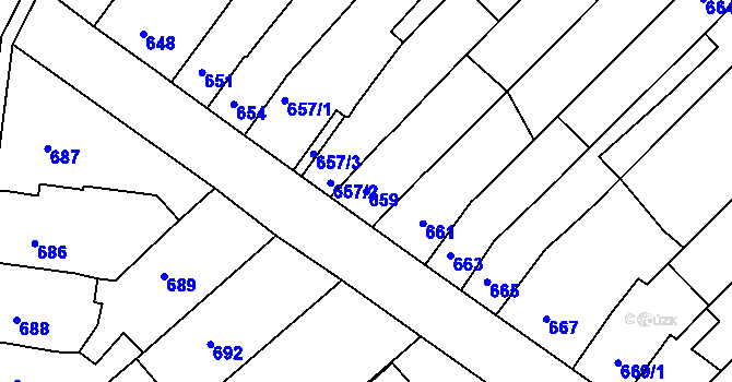 Parcela st. 659 v KÚ Bosonohy, Katastrální mapa