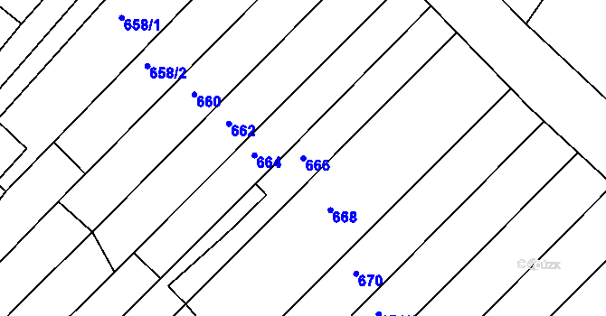 Parcela st. 666 v KÚ Bosonohy, Katastrální mapa