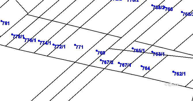Parcela st. 769 v KÚ Bosonohy, Katastrální mapa