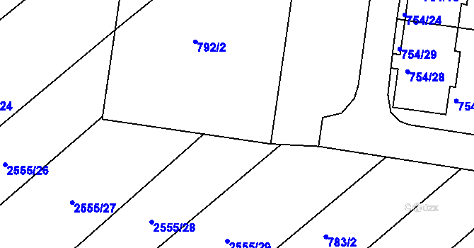 Parcela st. 787/2 v KÚ Bosonohy, Katastrální mapa