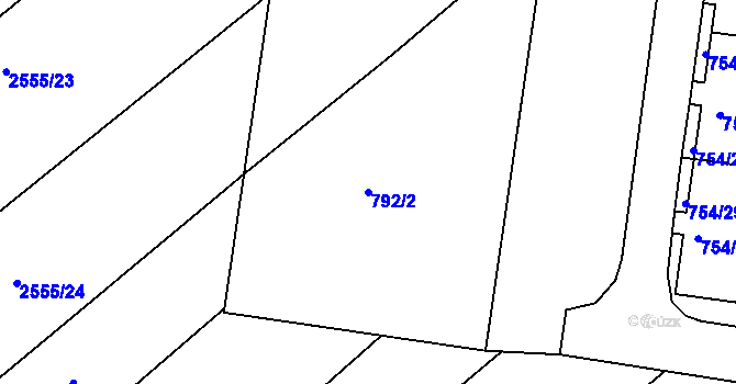 Parcela st. 792/2 v KÚ Bosonohy, Katastrální mapa